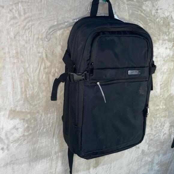 Duchamp London Getaway Expandable Backpack USB Black Travel Book Bag 19x14 *FLAW - Picture 2 of 11